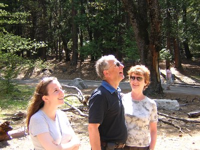 Courtney, Dave-Dad and Mum, all looking - but at what? 14th May 2005