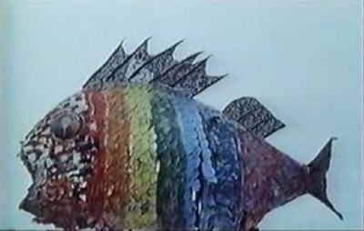 A rainbow-coloured fish in Chris Marker's 