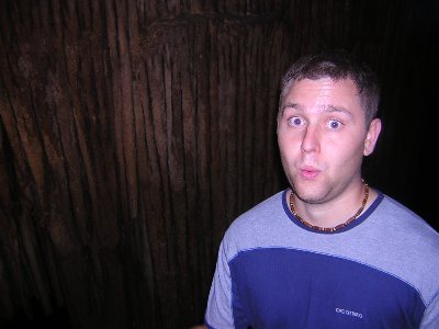 Liam in the Drapery Room, Mammoth Caves, KY, 2nd September 2004.