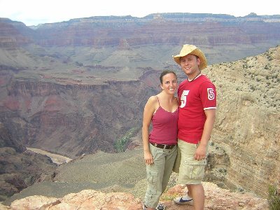 Liam and Courtney at Skeleton Point, Grand Canyon, AZ, 10th September 2004.