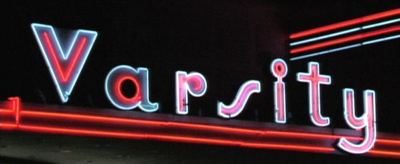 The Varsity's illuminated neon sign