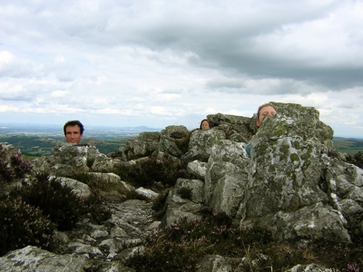 Live heads growing from the rock, Stiperstones, 10th August 2005