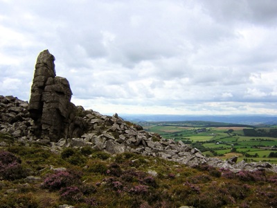 View from the Stiperstones looking roughly east, 10th August 2005