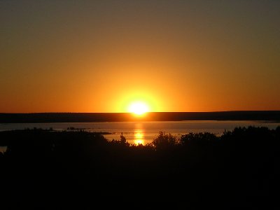Sunrise over Santa Rosa Lake, NM, 8th September 2004.
