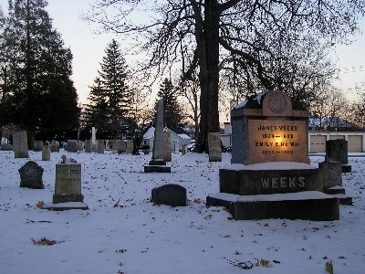 The tombstone of Mr. Weeks, 25th November 2005