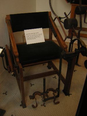 Dr. Gustav Zander's leg curl machine, Fordyce Baths, Hot Springs, AK, 4th September 2004.